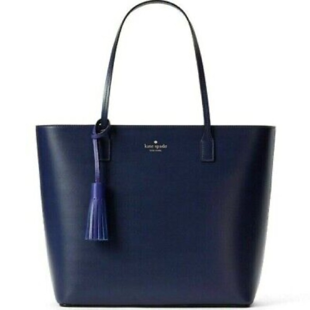 Kate Spade Weight Place Karla bag tote with tassel in Navy (NEW with tags)